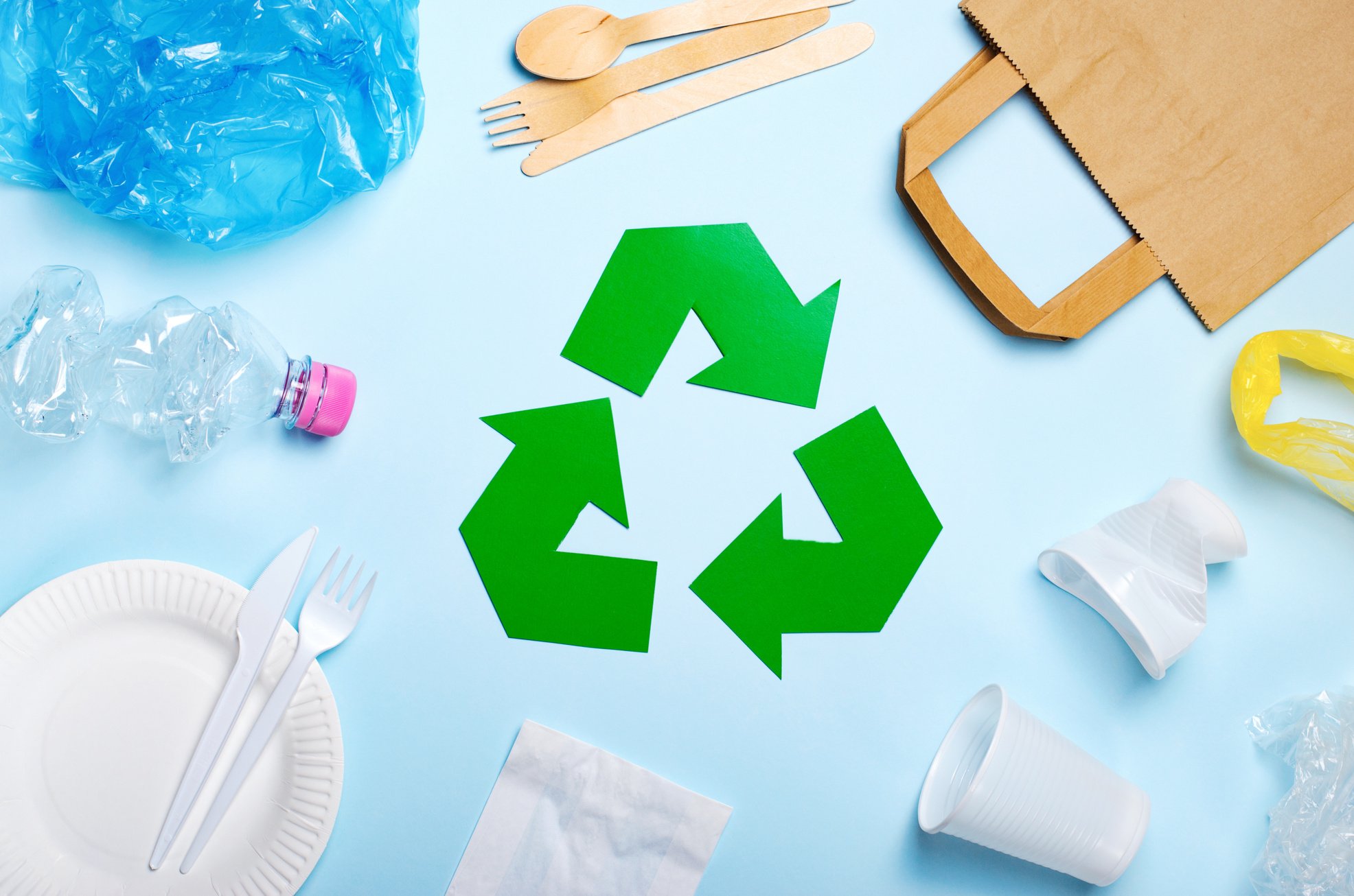 Recycling Symbol, Waste Recycling and Litter, Top View